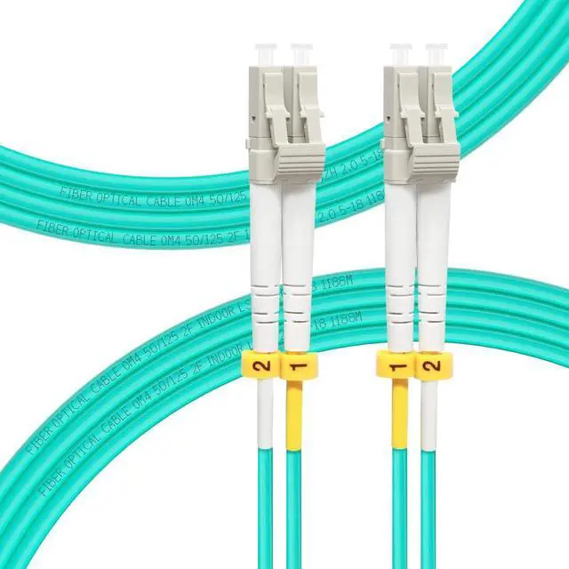 Main image of LC to LC Fiber Cable, OM4 4M Fiber Optic Cable Multimode Duplex 50/125um LSZH 40GB/100GB, Length Options: 0.2m-100m, 4M (13ft)