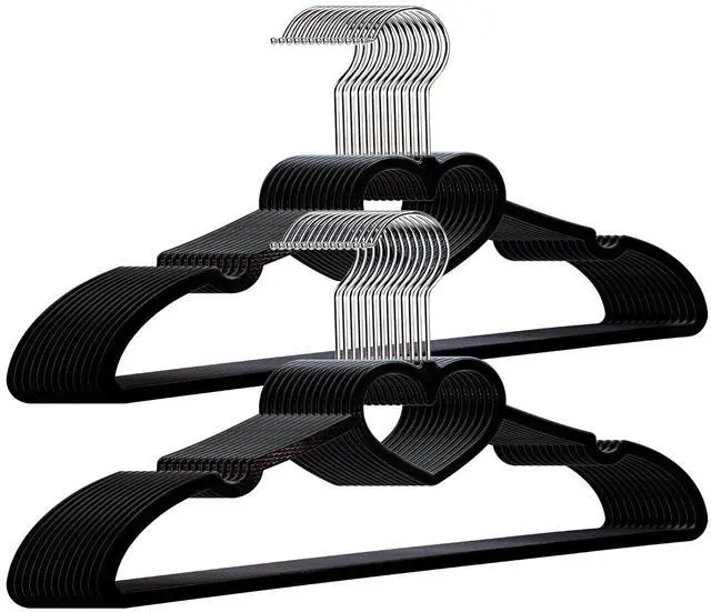 Main image of Plastic Hangers 20 Pack, Black Slim Hangers Clothes Hangers Ultra Thin Space Saving- Cute Hangers with 360 Degree Swivel Hook-Strong Adult Hangers for Dress,Shirts, Coat