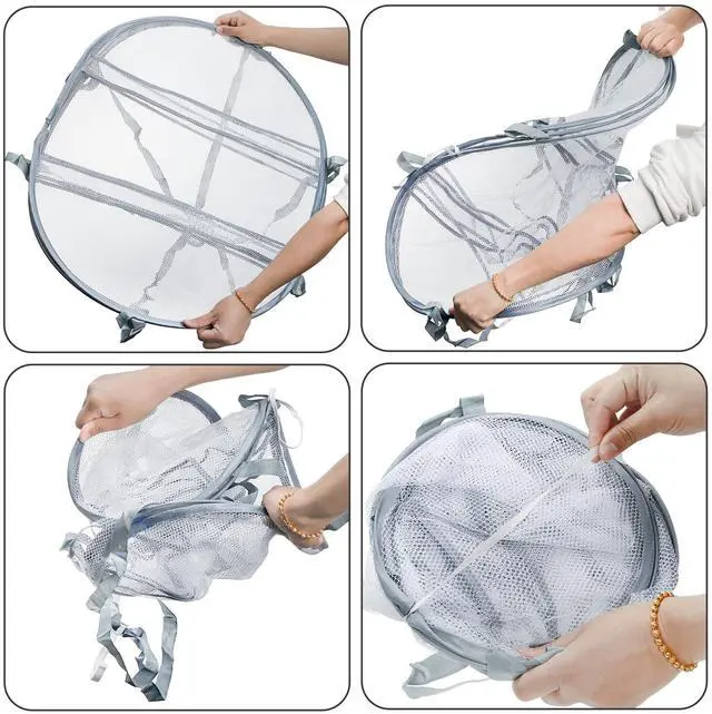 Alt view image 5 of 7 - 3 Pack Sweater Drying Rack Flat Mesh Foldable 3 Tier Laundry Clothes Drying Rack for Sweaters Delicates Dolls T-Shirt Swimsuit Sweater Underwear