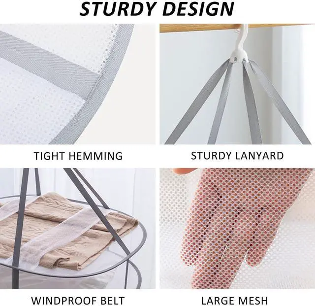 Alt view image 5 of 7 - 3-Tier Folding Mesh Clothes Hanging Dryer, Sweater Drying Rack, Large Laundry Drying Rack, Lay fold Flat Dry Hanger, Mesh Clothes Hanging Dryer - XL(3Tier)