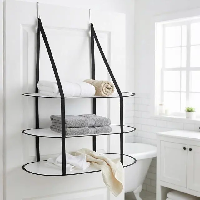Alt view image 5 of 6 - 2Pcs 3 Tier Over The Door Folding Drying Rack with Excellent Load-Bearing,Large Sweater Drying Rack,Lay fold Flat Mesh Clothes Hanging Dryer for Quickly Dry Clothing,Sweater,and Room Organization
