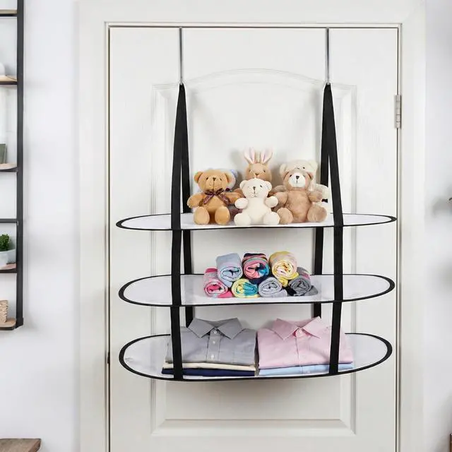 Alt view image 6 of 6 - 2Pcs 3 Tier Over The Door Folding Drying Rack with Excellent Load-Bearing,Large Sweater Drying Rack,Lay fold Flat Mesh Clothes Hanging Dryer for Quickly Dry Clothing,Sweater,and Room Organization