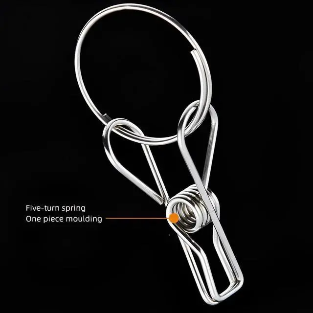 Alt view image 3 of 5 - Sock Folding Stainless Steel Sock Drying Rack with 46 Clips,Metal Sock Hangers with Clips360 DegreesSwivel Hook Wind-Proof Clothes Hanger Rack,for Sock, Bras, Underwear, Laundry Accessories
