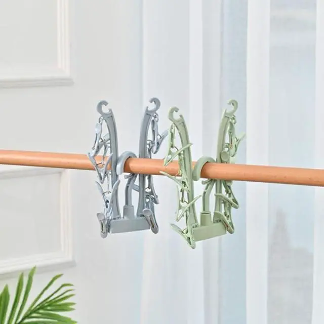 Alt view image 5 of 7 - Foldable Drying Rack Drip Hanger, Portable Underwear Hangers Hanging Drying Rack, Sock Drying Rack Made of Polypropylene for Drying Socks Lingerie Baby Clothes Drying Towels (Pink Blue)