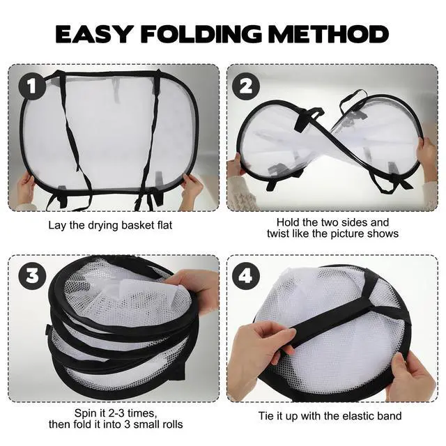 Alt view image 4 of 7 - 2 Pcs Flat Over The Door Folding Drying Rack, 3 Tier Black Large Laundry Hanging Dryer Sweater Drying Rack Mesh Clothes Hanging Fold Flat Dry Hanger for Small Spaces, Apartments, Dorms, Bathrooms