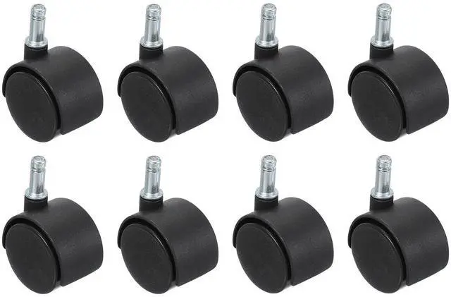 Main image of Office Chair Wheels Replacement 5/16", 8 Pcs Nylon Heavy Duty Office Furniture Casters Wheels with Universal Wheel for Hardwood Floor Carpet, Black(Standard Stem)