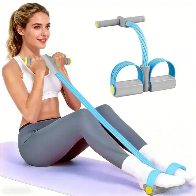 Main image of Pedal Resistance Bands with Handles, Durable 6-Tubes Multifunction Resistance Band, Natural Rubber Foot Pedal Resistance Bands, Fitness Resistance Bands for Abdomen, Waist, Arm, Leg, Pilates (Blue)