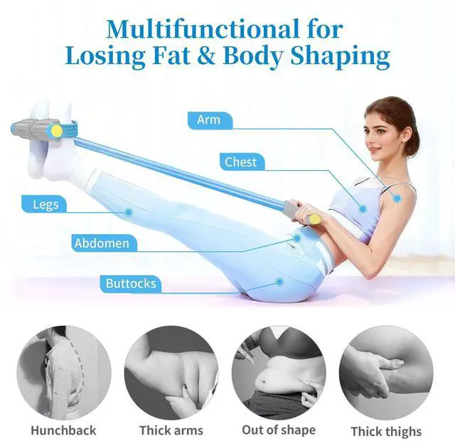 Alt view image 6 of 7 - Pedal Resistance Bands with Handles, Durable 6-Tubes Multifunction Resistance Band, Natural Rubber Foot Pedal Resistance Bands, Fitness Resistance Bands for Abdomen, Waist, Arm, Leg, Pilates (Blue)