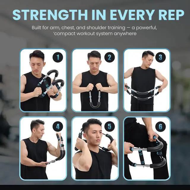 Alt view image 3 of 7 - Arm Twister Trainer & Chest Expander for Men and Women, Adjustable Power Twister Bar with Dual Spring Resistance (60100 lb), Upper Body Strength Equipment for for Home Gym Workouts
