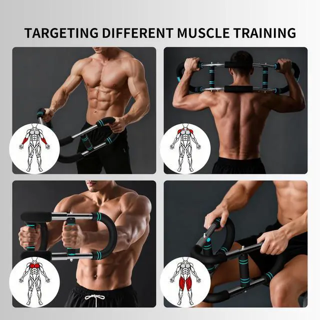Alt view image 2 of 7 - Twister Arm Trainer, Adjustable Spring Workout Bar, Forearm Triceps Chest Workout Equipment, Portable Home Fitness Equipment