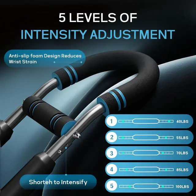 Alt view image 2 of 7 - Twister arm Trainer, Adjustable Resistance Chest Workout Equipment,Forearm Power Exercise bar, pectoralis spinalis Device, Portable Detachable Design(60-90lbs)