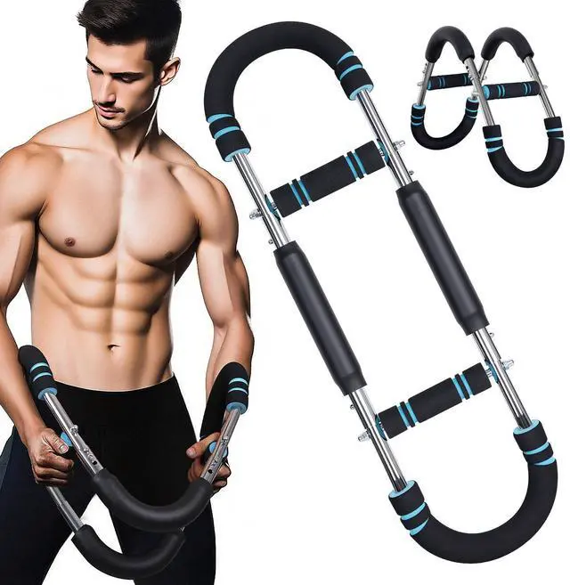 Main image of Twister Arm Trainer, 60-100lb Adjustable Chest & Arm Workout Tool, Compact Twister Arm Strengthener, Portable Power Twister Bar with Snap - Together Detachable Design for Fitness Anywhere(Blue)