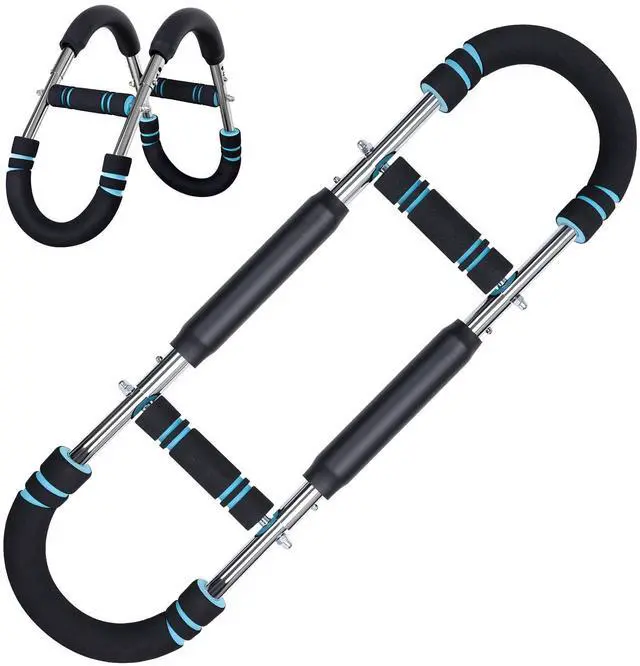 Alt view image 7 of 7 - Twister Arm Trainer, 60-100lb Adjustable Chest & Arm Workout Tool, Compact Twister Arm Strengthener, Portable Power Twister Bar with Snap - Together Detachable Design for Fitness Anywhere(Blue)