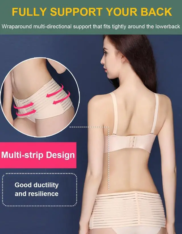 Alt view image 2 of 6 - Back Brace for Lower Back Pain Women, Thin Support Belt Lumbar Support Brace Sacroiliac Belt Hip Brace for Women (Medium)