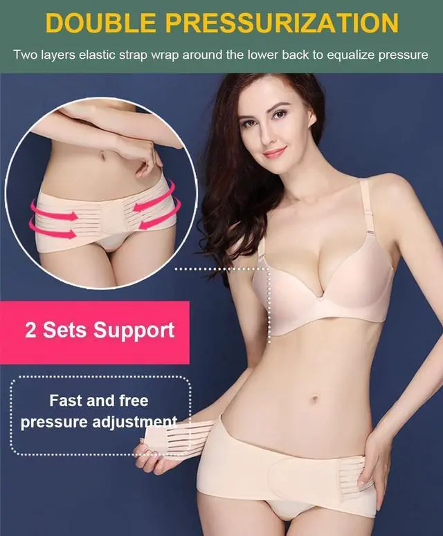 Alt view image 4 of 6 - Back Brace for Lower Back Pain Women, Thin Support Belt Lumbar Support Brace Sacroiliac Belt Hip Brace for Women (Medium)