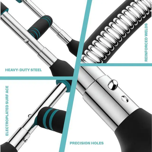 Alt view image 5 of 7 - Power Twister Bar Adjustable 40/50/60 KG Chest Expander and Arm Exerciser for Men, Heavy Duty Steel Spring Upper Body Workout Bar, Forearm Strengthener with Non-Slip Ergonomic Handles