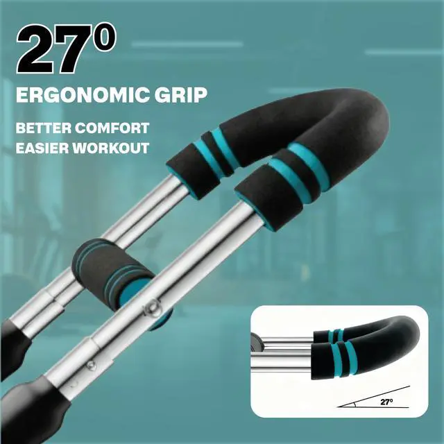 Alt view image 4 of 7 - Power Twister Bar Adjustable 40/50/60 KG Chest Expander and Arm Exerciser for Men, Heavy Duty Steel Spring Upper Body Workout Bar, Forearm Strengthener with Non-Slip Ergonomic Handles