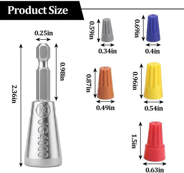 Alt view image 2 of 6 - 3pcs Wire Twister Tool for Drill,Upgrades Wire Nut Twister Compatible with with Power Drills,Electrical Cable Twisting Tool Ideal for Home Repairs, and DIY Projects
