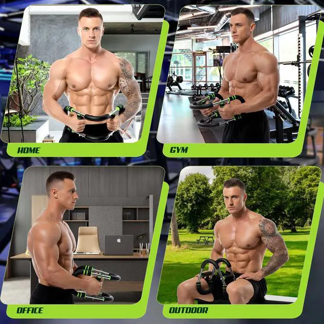 Alt view image 5 of 7 - Sortlyne Twister Arm Trainer, Adjustable 12 Resistance Levels, 20-110 Lbs with 4-Springs, Twister Arm Workout Bar for Upper Body Exerciser and Chest Workout Equipment, Portable Home Gym Chest Trainer