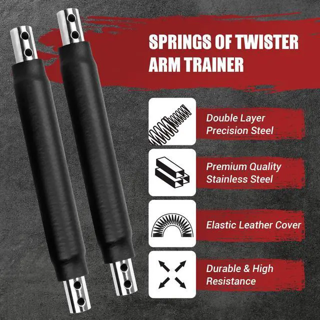Alt view image 2 of 7 - Springs of Twister Arm Trainer, 90-120LBS Adjustable Resistance Chest Exerciser Springs, Dual Steel Power Twister Spring with Elastic Sleeve for Arm, Back, Chest Workout (Only 2 Springs)
