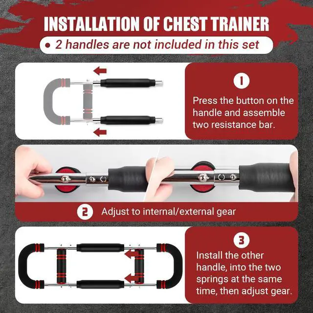 Alt view image 3 of 7 - Springs of Twister Arm Trainer, 90-120LBS Adjustable Resistance Chest Exerciser Springs, Dual Steel Power Twister Spring with Elastic Sleeve for Arm, Back, Chest Workout (Only 2 Springs)