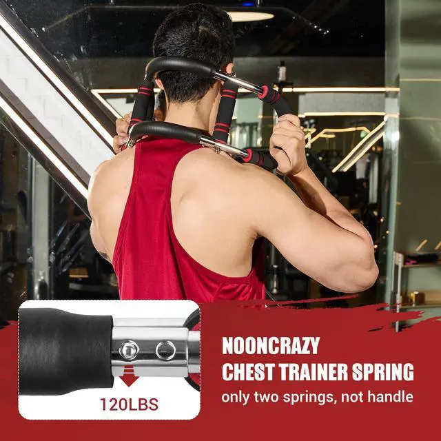 Alt view image 5 of 7 - Springs of Twister Arm Trainer, 90-120LBS Adjustable Resistance Chest Exerciser Springs, Dual Steel Power Twister Spring with Elastic Sleeve for Arm, Back, Chest Workout (Only 2 Springs)