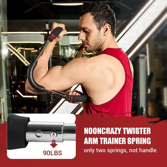 Alt view image 4 of 7 - Springs of Twister Arm Trainer, 90-120LBS Adjustable Resistance Chest Exerciser Springs, Dual Steel Power Twister Spring with Elastic Sleeve for Arm, Back, Chest Workout (Only 2 Springs)
