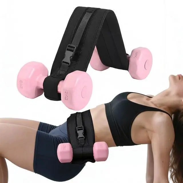 Main image of Hip Thrust Dumbbell Holder Belt: Wide Padded Support Belt for Barbell/Dumbbell/Kettlebell for Home Workouts, Adjustable Strap Non-Slip Safety Comfort Squats & Strength Exercises