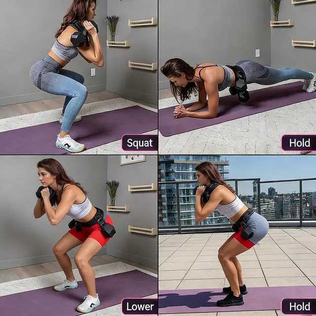 Alt view image 2 of 6 - Hip Thrust Dumbbell Holder Belt: Wide Padded Support Belt for Barbell/Dumbbell/Kettlebell for Home Workouts, Adjustable Strap Non-Slip Safety Comfort Squats & Strength Exercises