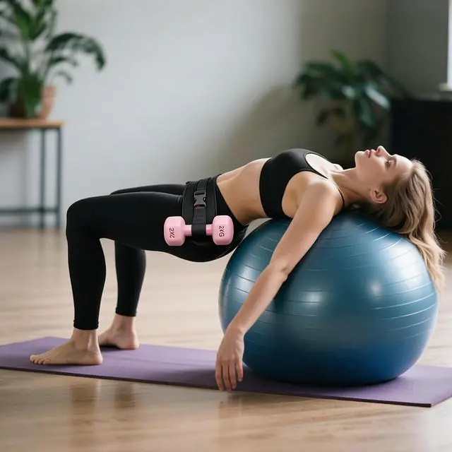 Alt view image 3 of 6 - Hip Thrust Dumbbell Holder Belt: Wide Padded Support Belt for Barbell/Dumbbell/Kettlebell for Home Workouts, Adjustable Strap Non-Slip Safety Comfort Squats & Strength Exercises