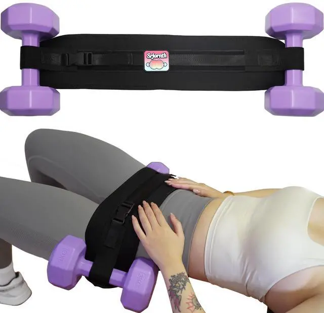 Main image of Pro Portable Hip Thrust Belt - Premium Booty Builder for Dumbbell & Kettlebell Workouts | Gym, Home & Travel Glute Trainer Lightweight & Foldable Design Slip-Resistant Padding for Hip Protection Black