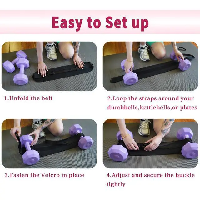 Alt view image 7 of 7 - Pro Portable Hip Thrust Belt - Premium Booty Builder for Dumbbell & Kettlebell Workouts | Gym, Home & Travel Glute Trainer Lightweight & Foldable Design Slip-Resistant Padding for Hip Protection Black