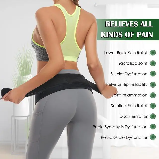 Alt view image 2 of 5 - Sacroiliac SI Hip Belt for Women Men SI Joint Hip Belt - Lower Back Support Brace - Pelvic Support - Adjustable Sciatica Pelvis Lumbar Pain Relief Trochanter Brace,REGULAR (Size 30"-45")