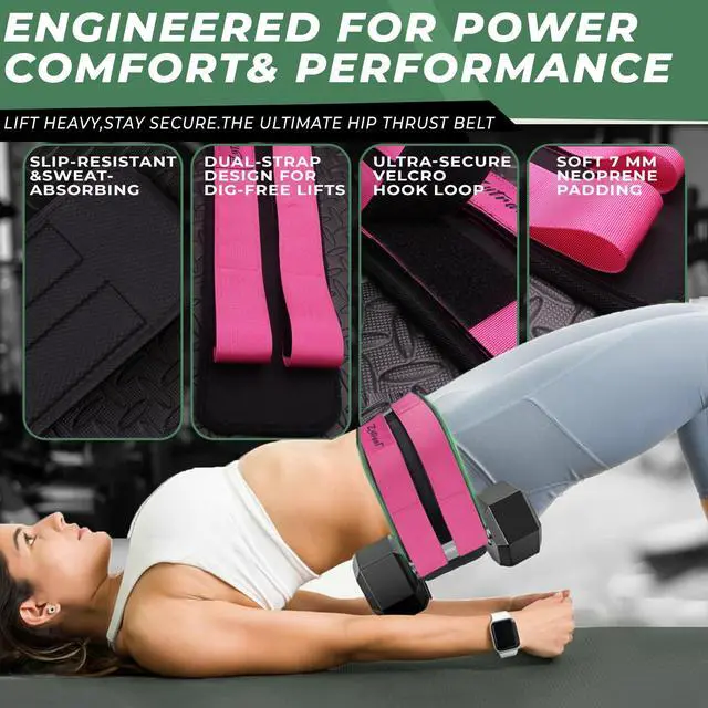 Alt view image 2 of 3 - Hip Thrust Barbell Pad Belt for Gym, Fitness Booty Support Cushion for Squats and Pilates