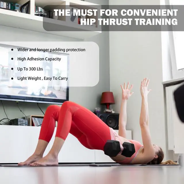 Alt view image 2 of 6 - Hip Thrust Belt,Thickened Slip-Resistant Padding, Glute Bridge Weight Belt for Home and Gym,Comfortable Glute Workout Equipment for Women, Hip Thrust Band, Strengthen Glutes & Hamstrings, Heavy Duty