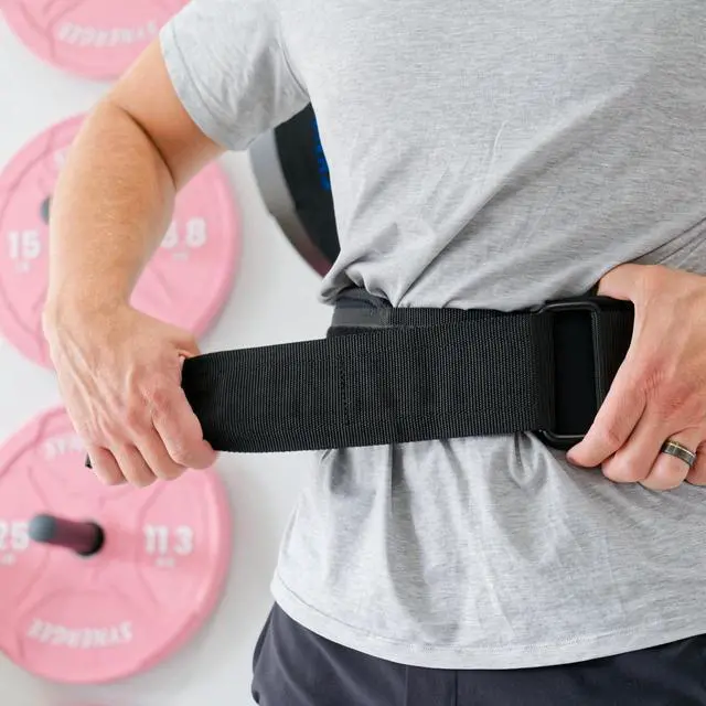 Alt view image 6 of 6 - Weightlifting Belt 5 Padded Support for Squats Deadlifts Powerlifting & Cross Training - X-Large