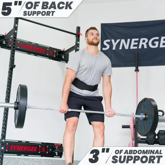 Alt view image 3 of 6 - Weightlifting Belt 5 Padded Support for Squats Deadlifts Powerlifting & Cross Training - X-Large