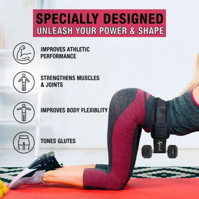 Alt view image 2 of 5 - Adjustable Hip Thrust Belt Comfortable for Heavy Dumbbells, Kettlebells & Plates Up to 600 LBS Glute Workout Equipment with Slip-Resistant Padding for Gym Home & On - the - Go Workouts