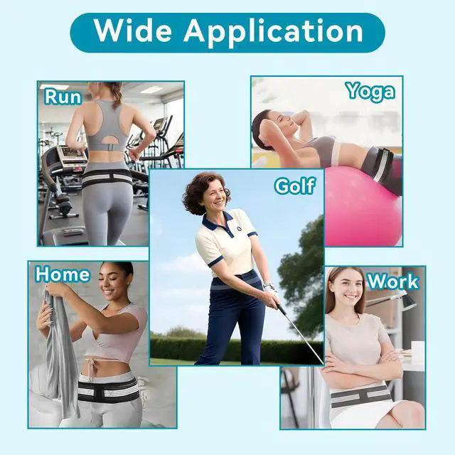 Alt view image 5 of 5 - Lower Back Brace for Pain Relief - Adjustable Back Support Brace for Sciatica, SI Joint, Hip & Spine Pain - Breathable Lumbar Support Belt for Men Women for Work, Home or Exercise