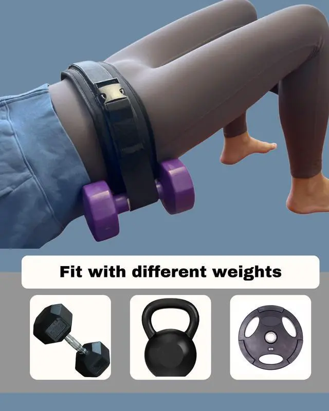 Alt view image 5 of 7 - Hip Thrust Belt Weighted Belt for Glute Workouts, Squats & Lunges | Workout Belt for Women & Men | Dumbbell Hip Thrust Belt for Weights | Portable Alternative to Booty Sprout Machine