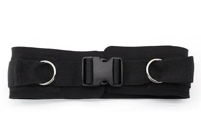 Main image of Adjustable Waist Belt Soft Neoprene Padded Belt with 2 Movable Rings for Cable Machines Fitness Exercise Speed Agility Resistance Training