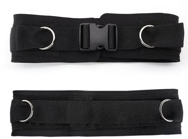 Alt view image 6 of 7 - Adjustable Waist Belt Soft Neoprene Padded Belt with 2 Movable Rings for Cable Machines Fitness Exercise Speed Agility Resistance Training
