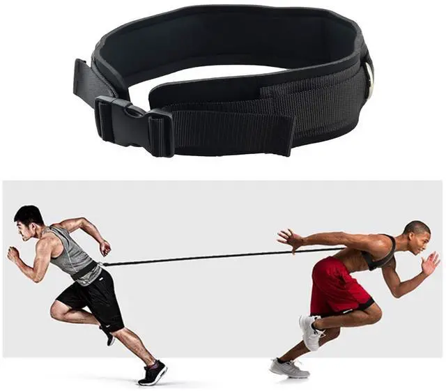 Alt view image 7 of 7 - Adjustable Waist Belt Soft Neoprene Padded Belt with 2 Movable Rings for Cable Machines Fitness Exercise Speed Agility Resistance Training