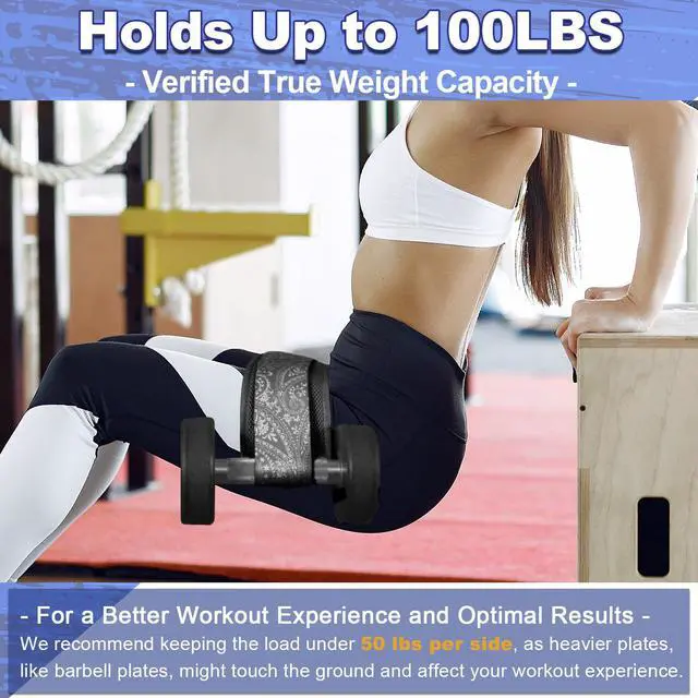Alt view image 5 of 7 - Hip Thrust Belt - Adjustable Fitness Belt for Dumbbells, Kettlebells, Plates - Support Up to 100 lbs - Upgrade Slip-Resistant Pad for Safe and Comfortable Glute Workouts at Home or Gym, Black