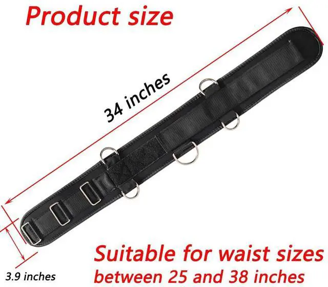 Alt view image 2 of 7 - Fitness Resistance Belt Multi Functional Fitness Belt with 5 Rings for Weight Training and Resistance Training of Load Carrying Pull Up Belt Squat