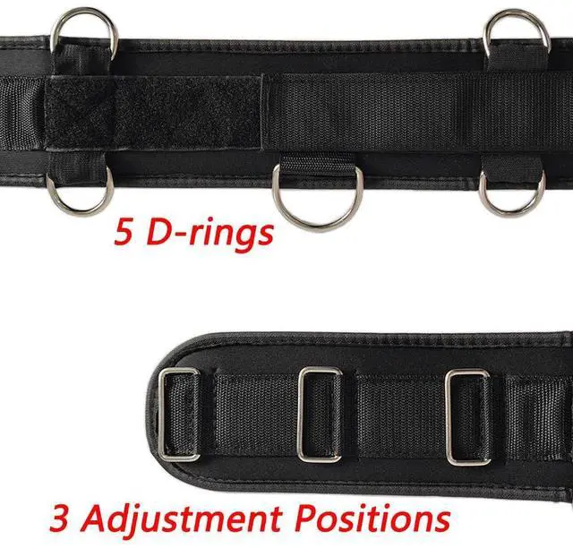 Alt view image 3 of 7 - Fitness Resistance Belt Multi Functional Fitness Belt with 5 Rings for Weight Training and Resistance Training of Load Carrying Pull Up Belt Squat