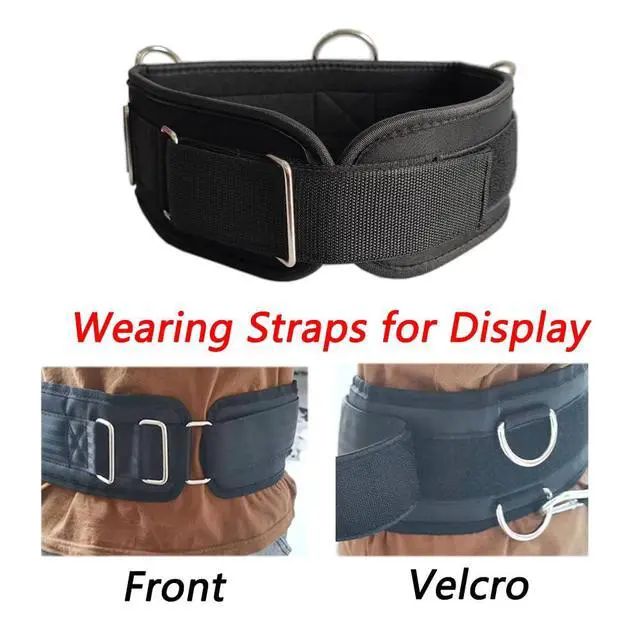Alt view image 4 of 7 - Fitness Resistance Belt Multi Functional Fitness Belt with 5 Rings for Weight Training and Resistance Training of Load Carrying Pull Up Belt Squat