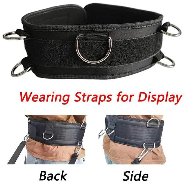 Alt view image 5 of 7 - Fitness Resistance Belt Multi Functional Fitness Belt with 5 Rings for Weight Training and Resistance Training of Load Carrying Pull Up Belt Squat