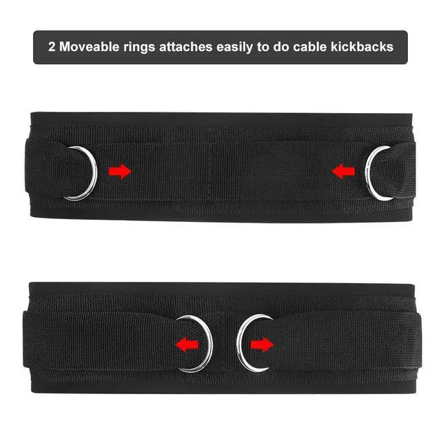 Alt view image 4 of 7 - Waist Belt Neoprene Padded Gym Pulley Strap with Rings for Cable Machines Fitness Exercise Speed Agility Resistance Training