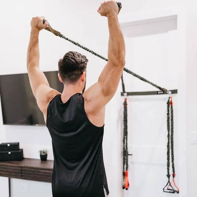 Alt view image 3 of 6 - Door Belt Fitness Anchor - Door Strap for Cross Anchoring Exercise Resistance Bands - Compatible with 4KOR Shoulder Resistance Cords - 1 Grey Door Strap Included